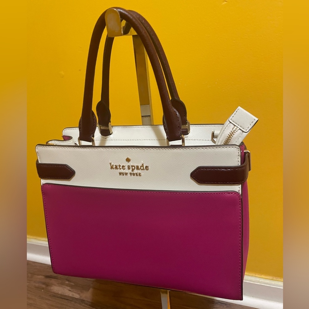 Kate Spade Staci Medium color block leather satchel crossbody